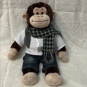 Build-a-Bear Plush Monkey with Rockstar Outfit